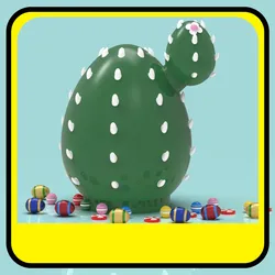 Cactus Shark piggy bank or easter egg 3D Print Model in Toys 498258