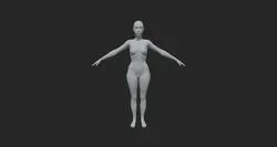 Explore Endless Creativity with Our Base Mesh Female A-Pose