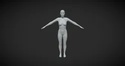 Graceful Beginnings Explore Creativity with our Female Body Mesh A-Pose