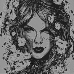 HueForge - Flower Girl - Grayscale