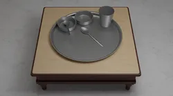 Indian Dinner Set of Steel Low-poly
