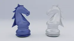 Knight Frosted Glass Pieces of Chess