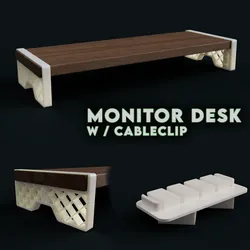 MonitorDesk with cable clip