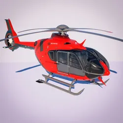of Airbus Helicopter H135 with cockpit and interior