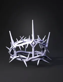 thorn crown with spiked circular band geometric facets grayscale mat