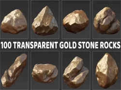 100 Gold Stone Rock 2D Game Asset CG Textures in Rock 500562
