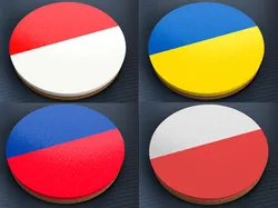 Bicolor Flag Beer Coaster - Indonesia, Ukraine, Poland, etc.