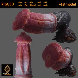 Fantasy Baphomet Demon Penis Sextoy Rigged