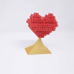 Heart shaped Tetris puzzle with a stand