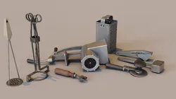 Old metallic kitchen appliances from soviet times