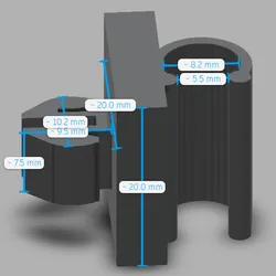 Spare clip for 8 mm automotive hood rod