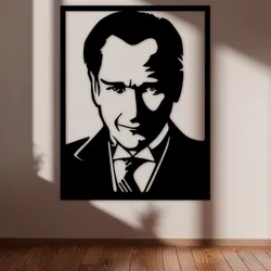 Atatürk Silhouette Wall Art 3D Model – Turkish Leader Decor, 3D Printable