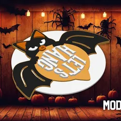 Halloween Bat Door Hanger 3D STL – Spooky Welcome Sign – 3D Printable Decoration