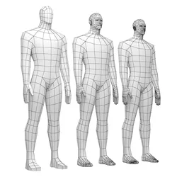 Hero Male in Rest Pose in 3 Topologies