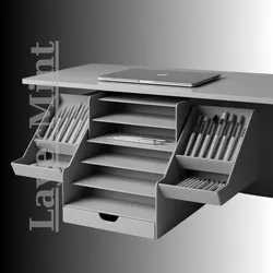Large Desk Organizer with Drawers and Side Compartments | 3D Printable STL File