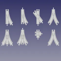 Wooden train crossroads collection compatible to IKEA set