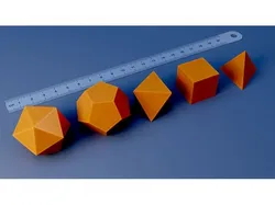 5 platonic solids (5 solides de Platon) for 3D printing or 2D printing