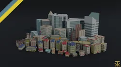 Cartoon City Asset Polygonal Style