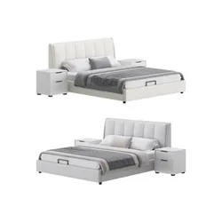 Gray Wingback Upholstered Headboard Bed