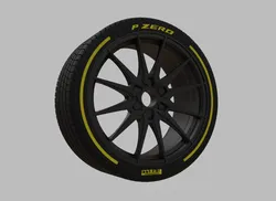 Miniature Vossen HF6-1 Rim & Tire  - 3D Print - No Textures