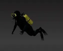 Ocean Voyager: Functional 3D Model of a Classic Scuba Diver