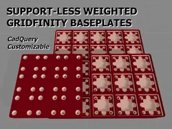 Support-less Weighted Gridfinity Baseplates (CadQuery Customizable)