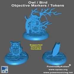 30mm Owl Tokens - Objective Markers Free 3D Print Model in Game Accessories 483517