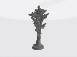 Aragonite mounted on a stand
