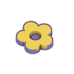 Flower Coasters and Holder, Daisy Coaster, Holds 4