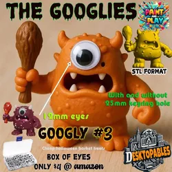 Googly #3 - Club-Wielding Monster | Easy Halloween Craft (STL) 👀