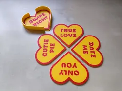 Sweetheart Sentiments Coaster Collection: Valentine's Day Edition with Coaster Organizer