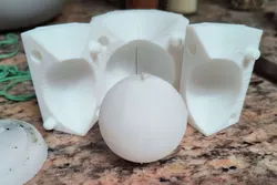 4cm diam sphere mold no screws candle