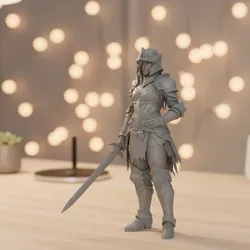 Characters & Creatures STL indir - Female Warrior - The calm moon