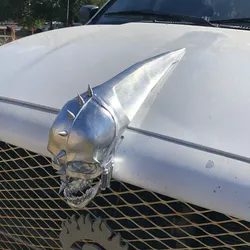 Improved Flying Skull Hood Ornament  Modified Skull