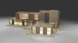 MODERN HOUSE Exterior with Posh Lighting Low-poly