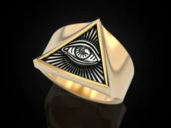 All seeing eye triangle ring 3D Print Model in Rings 486246