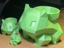 Low Poly Bulbasaur Planter with Mario Pipe Pot
