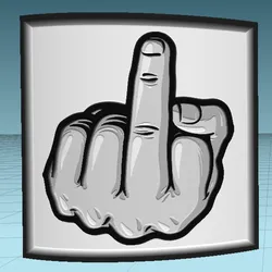 Middle finger lithophane 100x100 80 degree curve