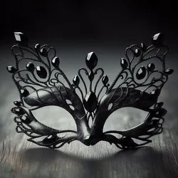 Obsidian Masquerade Mask Fantasy 3D Model for Party, Cosplay, and 3D Printing