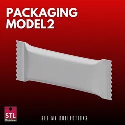 Packaging Snack Model STL – Wrapper Mockup