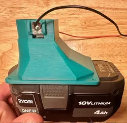 Ryobi 18V Battery latching connector (one-piece, no supports)