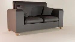 Set of two brown and black leather sofas with pillows Free