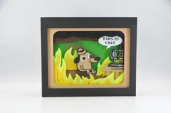 This Is Fine - 3D Printer on Fire - Shadow Box