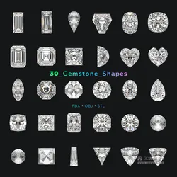 30 Gemstone Shapes s for Jewelry Design Pack3