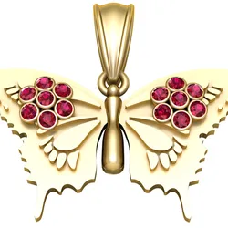 3D Gold Butterfly Pendant