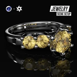 Black Scene Setup for Jewelry Rendering in Cinema 4D and Octane Render