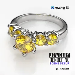 Bright Scene Setup for KeyShot 10 Jewelry 3D Rendering
