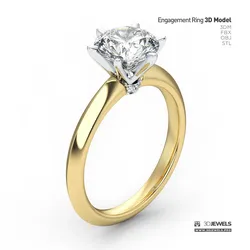 Diamond Engagement Ring with the Six-prong Setting