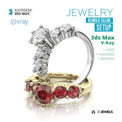 Jewelry 3D Render Scene Setups for 3ds Max with V-Ray