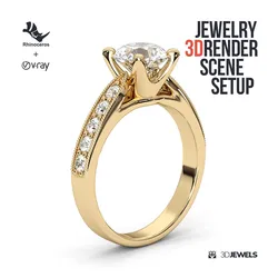 Jewelry 3D Rendering Scene Setups for Rhino with V-Ray 5
